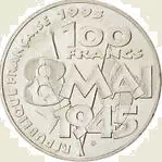 100 francs 8 mai 1945 - La paix 1995 Revers
