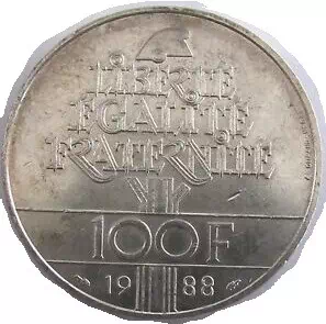 100 francs Fraternité 1988 Revers