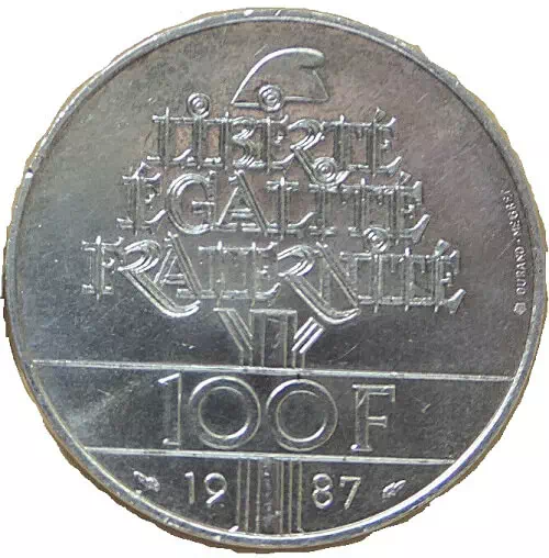 100 francs Général La Fayette 1987 Revers