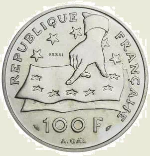 100 francs René Descartes 1991 Revers