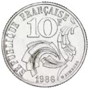 10 francs République de Jimenez 1986 Revers