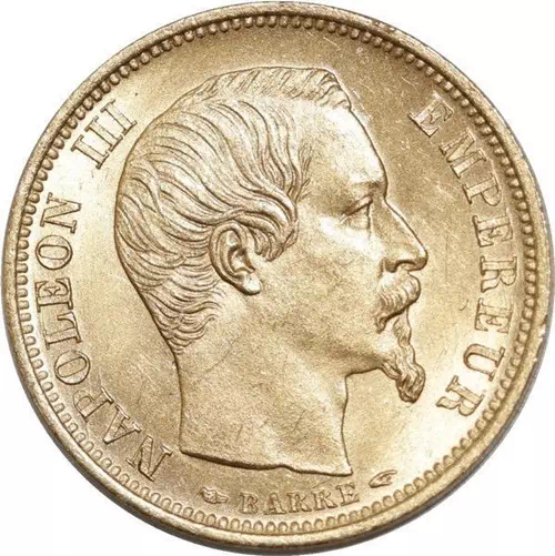 10 francs Napoléon III - Tête sans les lauriers, petite taille avers