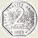 2 francs Jean Moulin 1993 Revers
