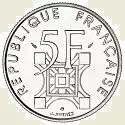 5 francs Tour Eiffel 1989 Revers