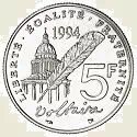 5 francs Voltaire 1994 Revers