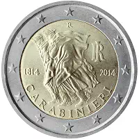 2 euros commémorative Italie 2014