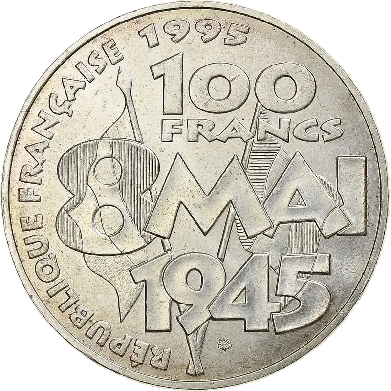 100 francs 8 mai 1945 La Paix 1995 revers