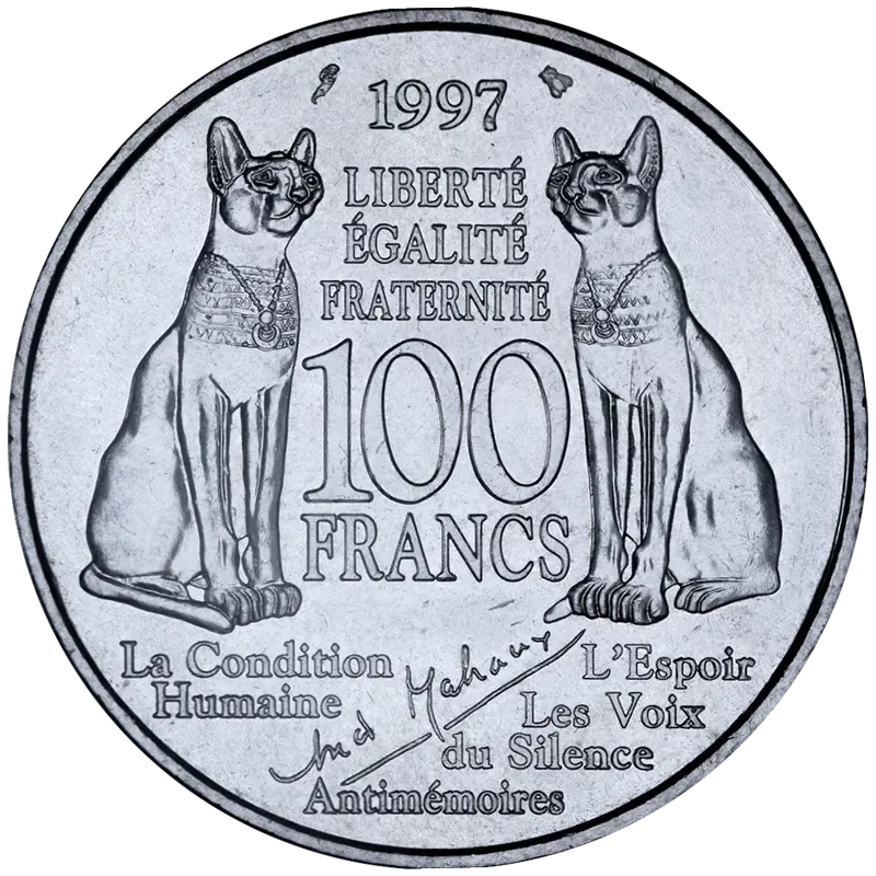 100 francs André Malraux 1997 revers