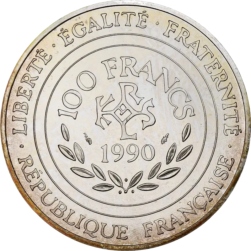100 francs Charlemagne 1990 revers