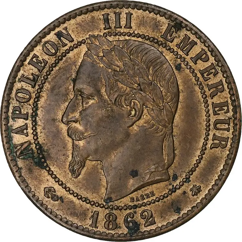 10 centimes Napoléon III - Second Empire - Tête lauree avers