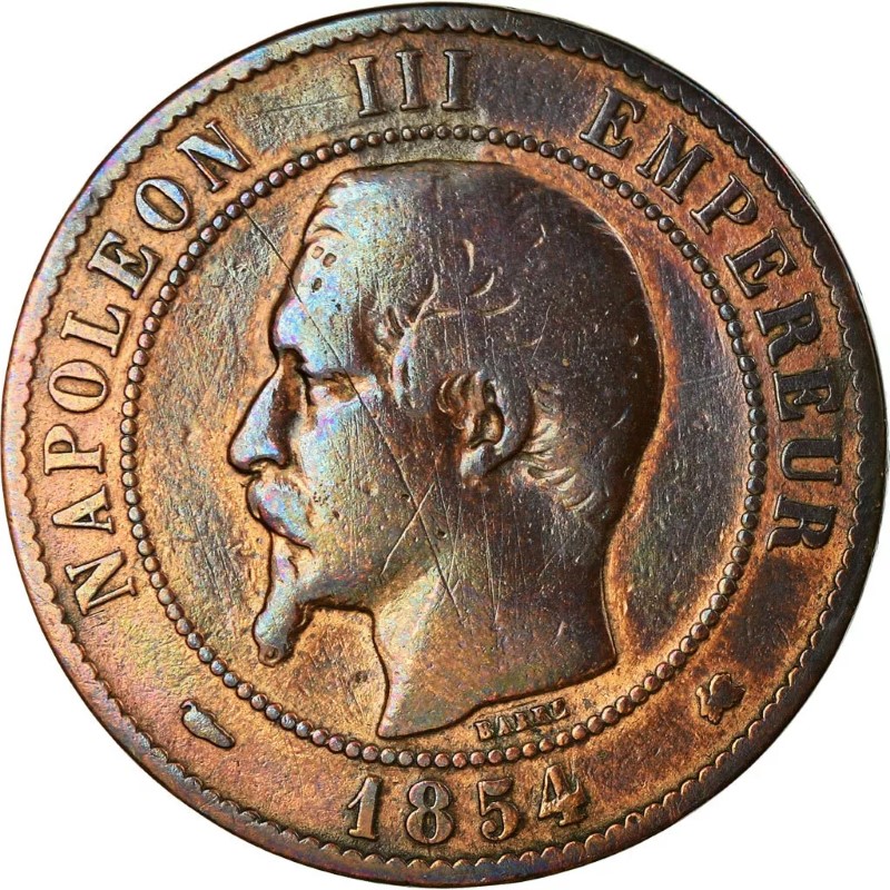 10 centimes Napoléon III - Second Empire - Tête nue avers