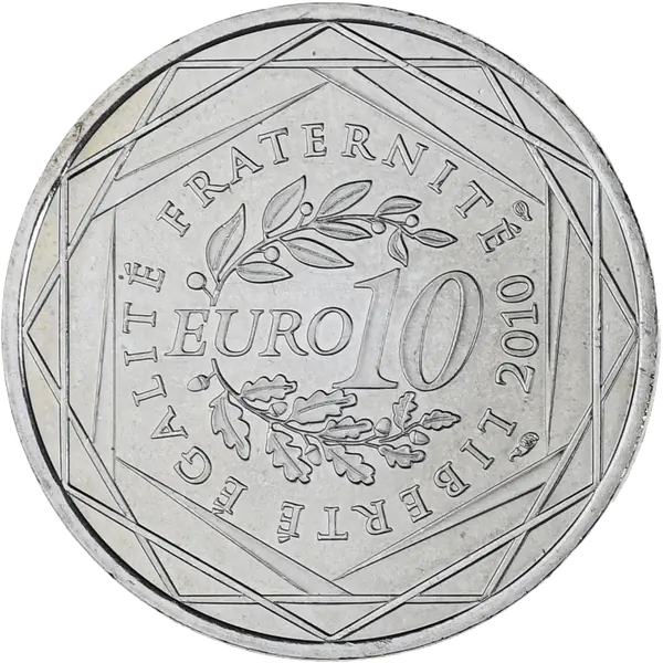 Revers commun des pièces françaises de 10 euros des Régions 2010