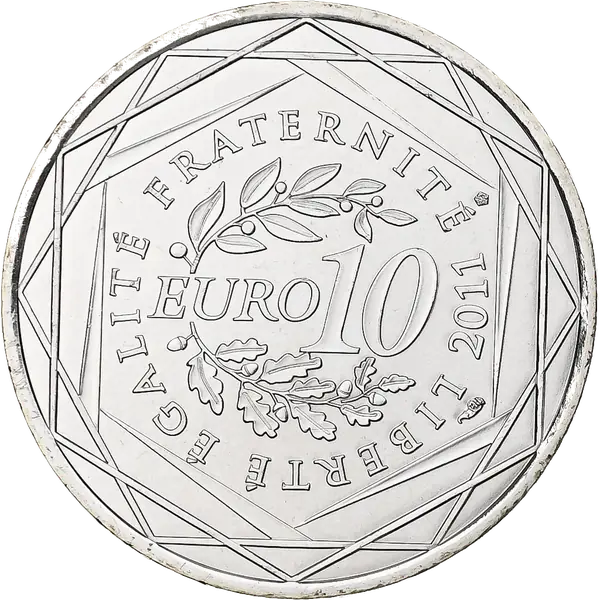 Revers commun des pièces françaises de 10 euros des Régions 2011