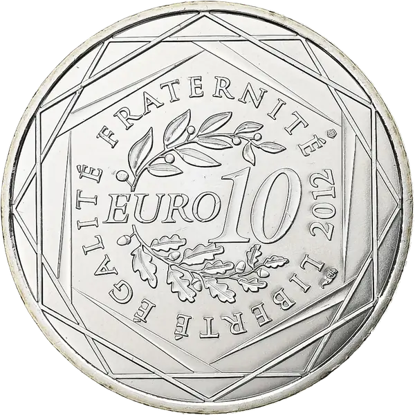 Revers commun des pièces françaises de 10 euros des Régions 2012