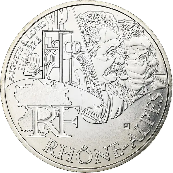 10 euros des Régions 2012 Rhône-Alpes – Auguste et Louis Lumière