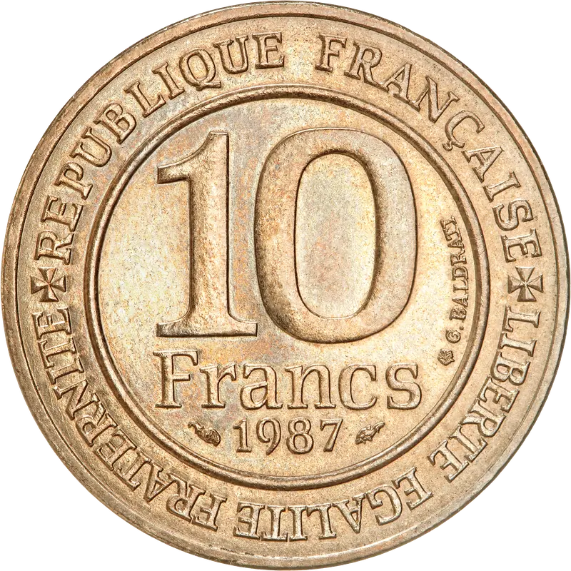 10 francs Millénaire capétien 1987 revers
