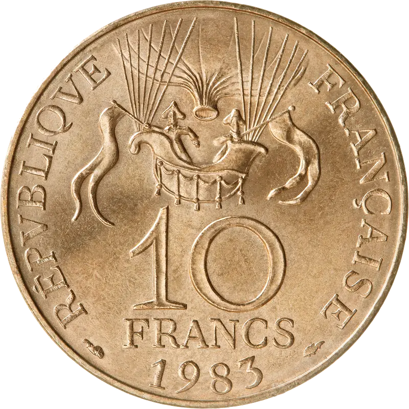 10 francs Conquête de l’espace 1983 revers