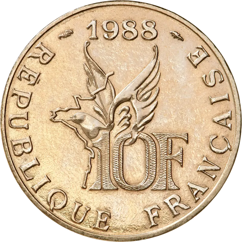 10 francs Roland Garros 1988 revers