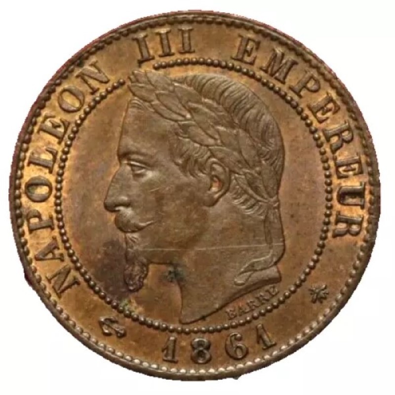 1 centime Napoléon III - Second Empire - Tête laurée avers