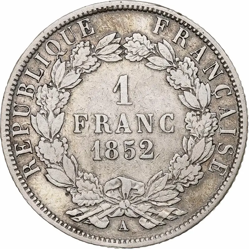 1 franc Louis-Napoléon Bonaparte revers