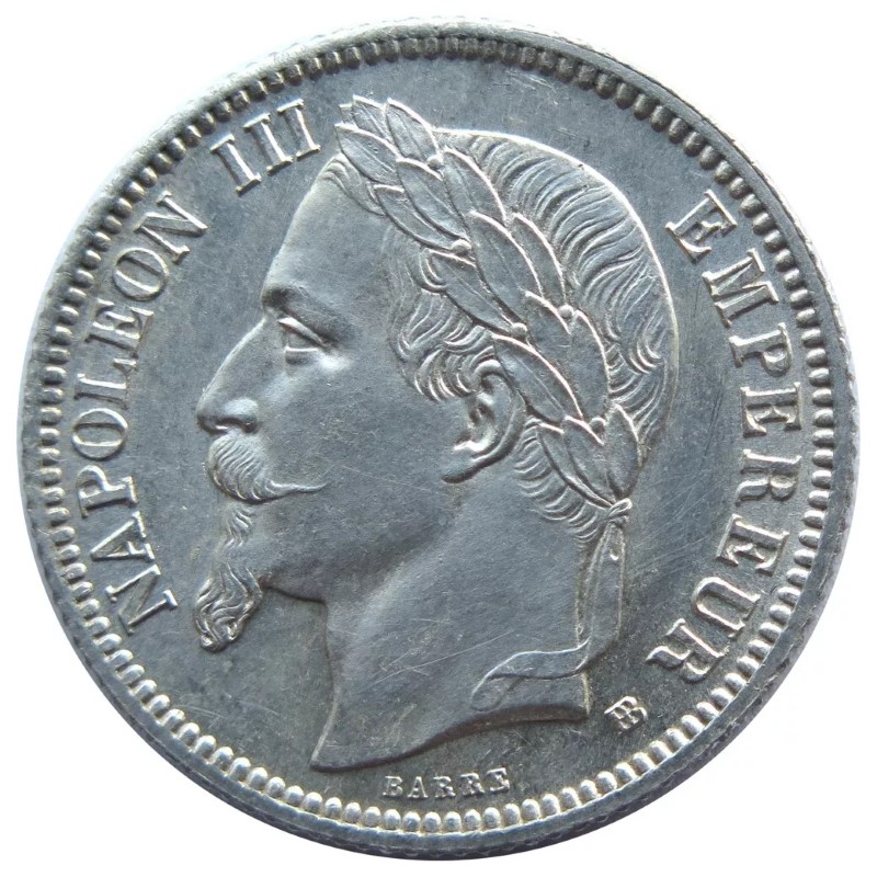 1 franc Napoléon III - Second Empire - Tête lauree avers