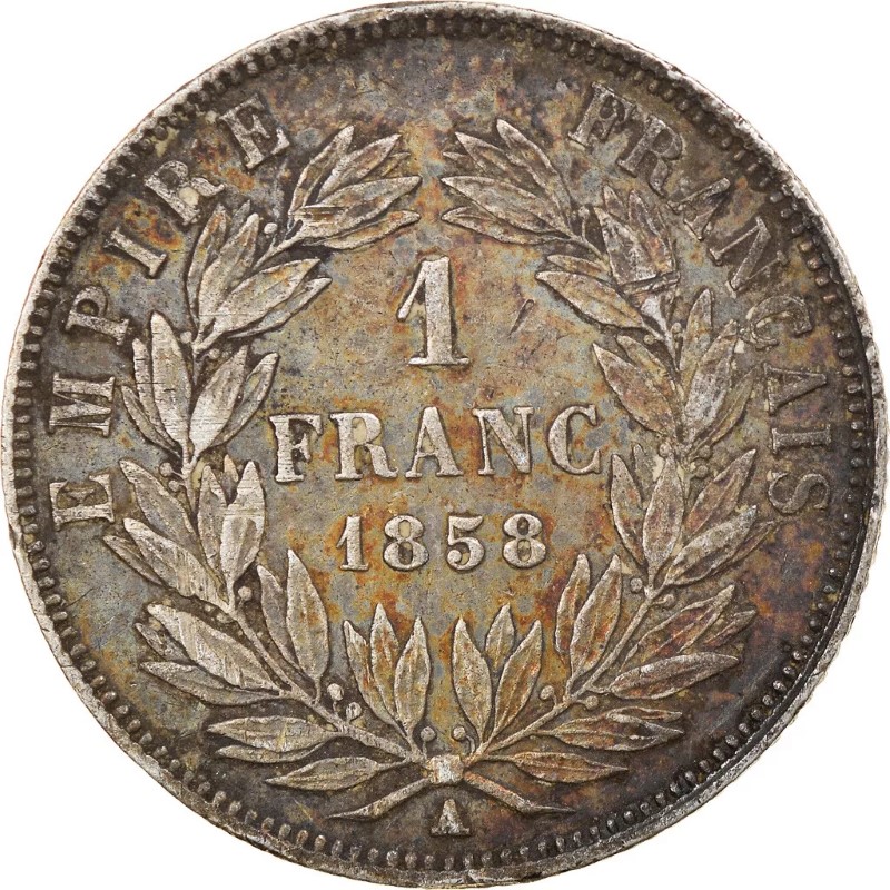 1 franc Napoléon III - Second Empire - Tête nue revers