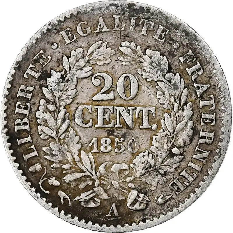 20 centimes Cérès revers