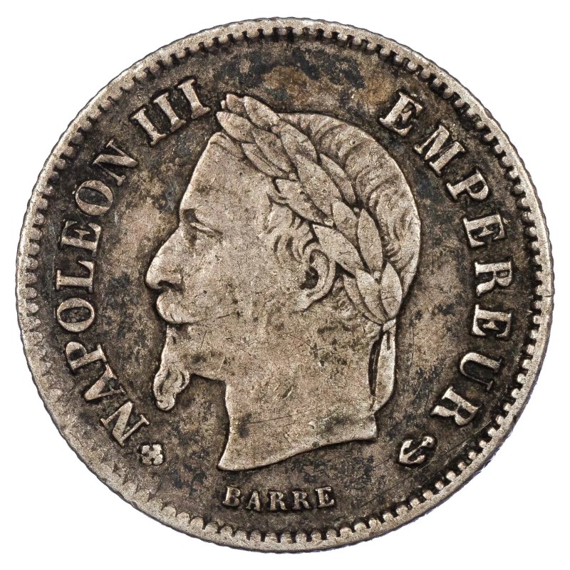 20 centimes Napoléon III - Second Empire - Tête lauree - Grand module avers