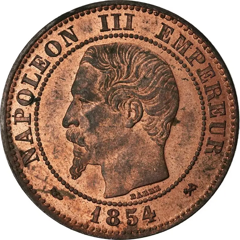 2 centimes Napoléon III - Second Empire - Tête nue avers