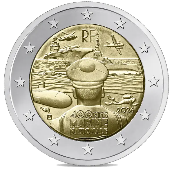 2 euro commemorative coin, France, 2026