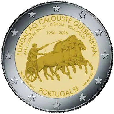 2 euros commémorative Portugal 2026 — Fondation Calouste Gulbenkian - Art, Bienfaisance, Science, Éducation