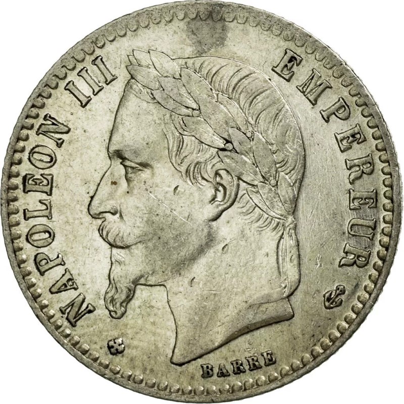 50 centimes Napoléon III - Second Empire - Tête lauree avers