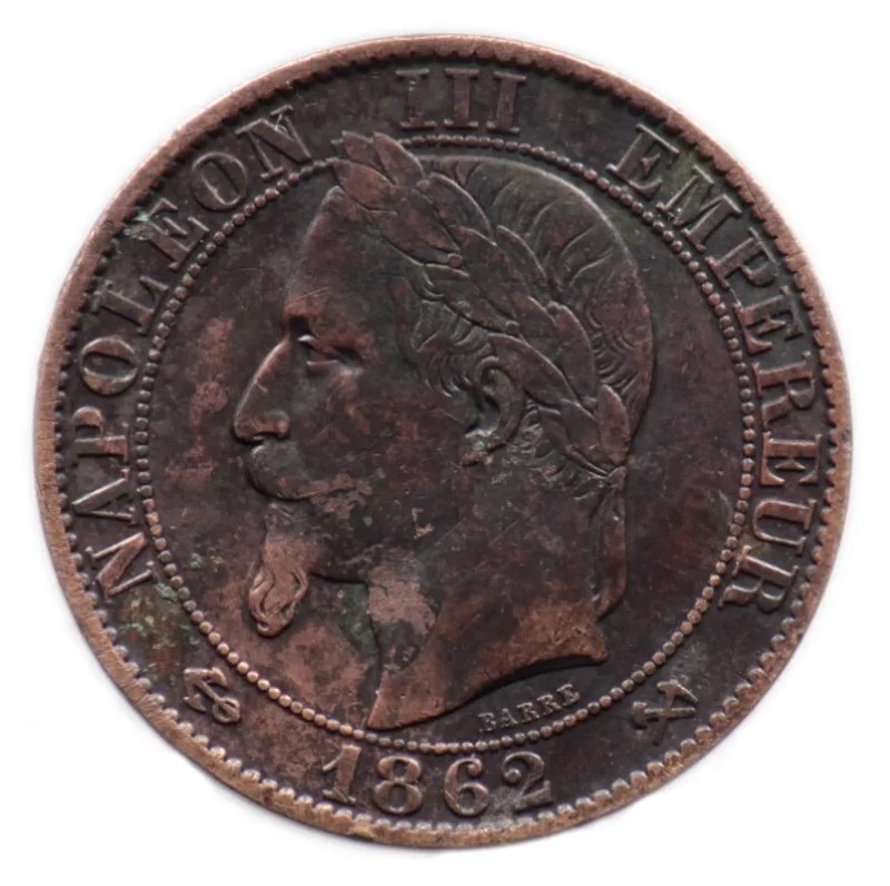 5 centimes Napoléon III - Second Empire - Tête lauree avers