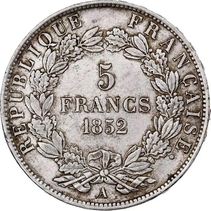 5 francs Louis-Napoléon Bonaparte revers