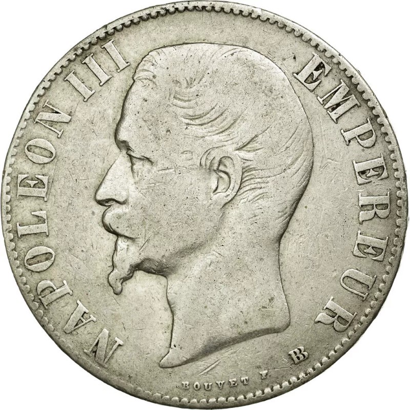 5 francs Napoléon III - Second Empire - Tête nue avers