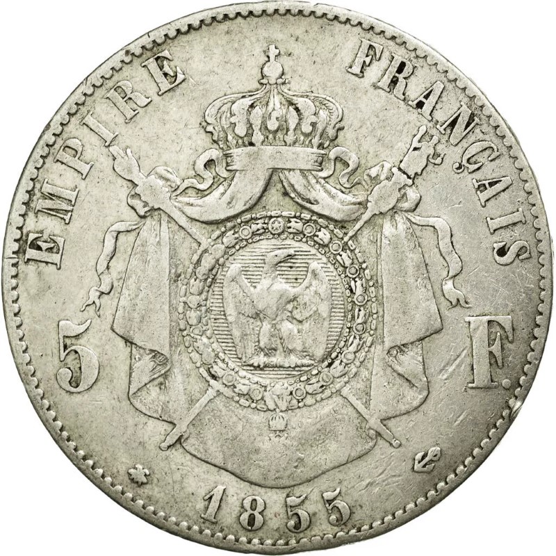 5 francs Napoléon III - Second Empire - Tête nue revers