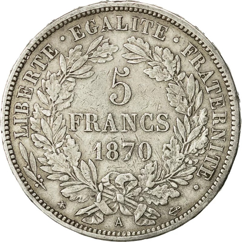 5 francs Cérès revers