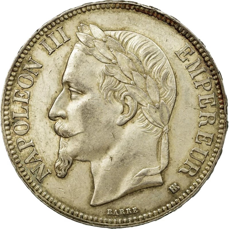 5 francs Napoléon III - Second Empire - Tête lauree avers