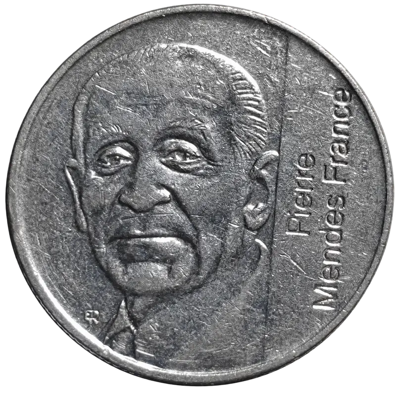 5 francs Pierre Mendès-France 1992 avers