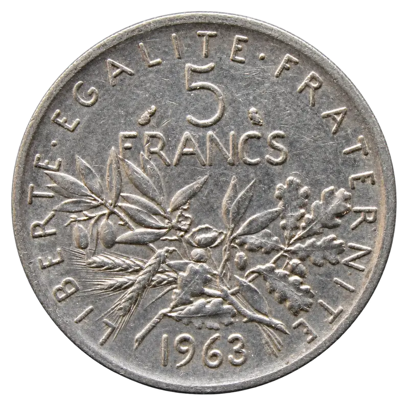 5 francs Semeuse argent - revers