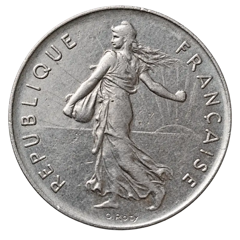 5 francs Semeuse République française, avers