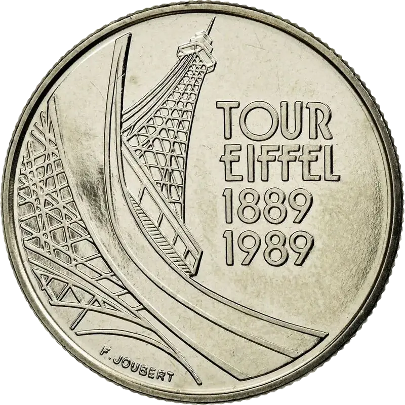 5 francs Tour Eiffel 1989 avers