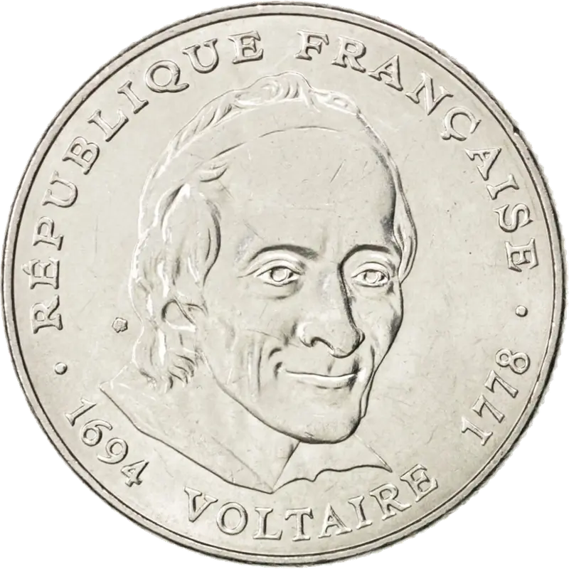 5 francs Voltaire 1994 avers