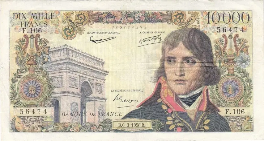 Billet de 10000 francs Bonaparte recto