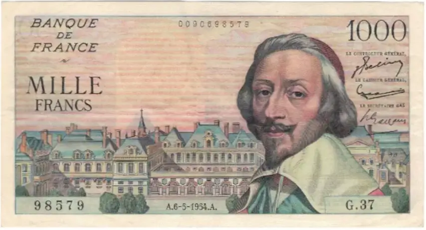 Billet de 1000 francs Richelieu recto