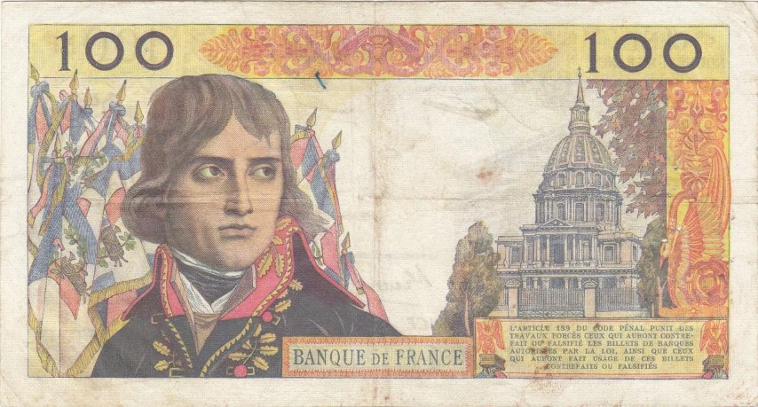 Billet de 100 francs Bonaparte verso