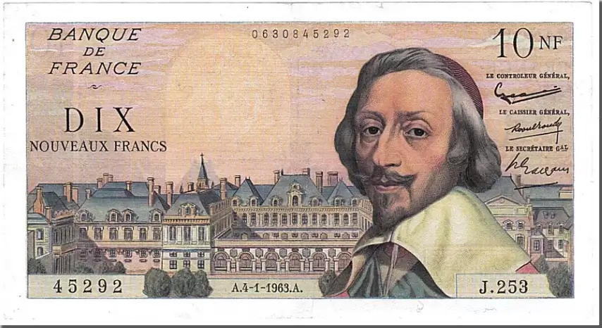 Billet de 10 francs richelieu recto