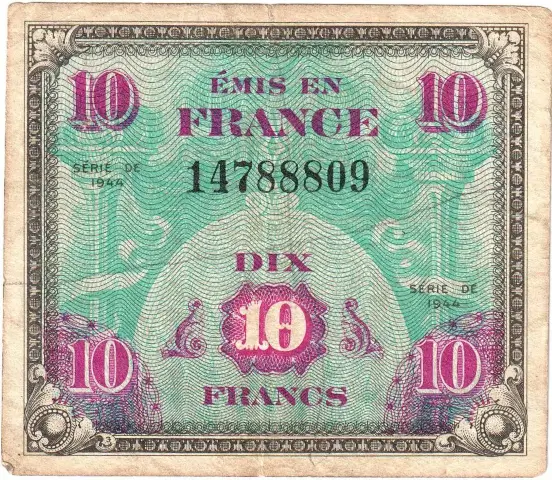 Billet de 10 francs Emis en France recto