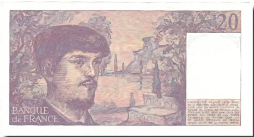 Billet de 20 francs debussy verso