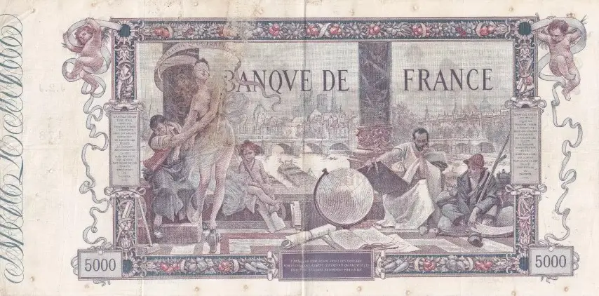 Billet de 5000 francs Œuvre de Flameng — verso